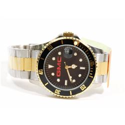 GMC STAINLESS STEEL SKELETON BACK WATCH.