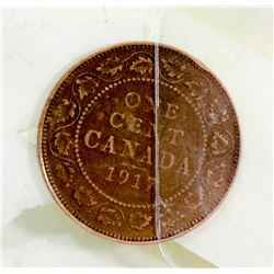 1917 CANADIAN LARGE PENNY.