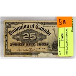 1900 CANADIAN SHINPLASTER