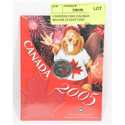 UNOPENED 2005 COLORIZED BEAVER 25 CENT COIN