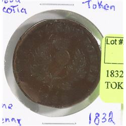 1832 NOVA SCOTIA ONE PENNY TOKEN.