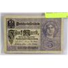 Image 1 : GERMAN WWI 1917 BANK NOTE.