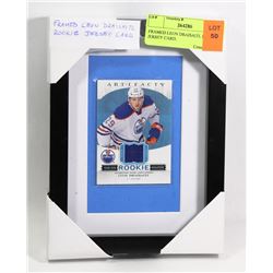 FRAMED LEON DRAISAITL ROOKIE JERSEY CARD.