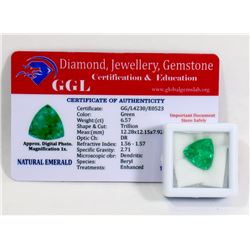 #6-NATURAL GREEN EMERALD LOOSE GEMSTONE 6.57CT