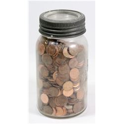 ESTATE PENNY COLLECTION IN VINTAGE JAR