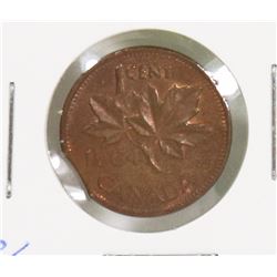 1964 CLIPPED PLANCHET ERROR 1 CENT COIN