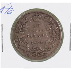 1905 CANADIAN KEY DATE EDVII 25 CENT COIN
