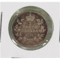 1915 CANADIAN KEY DATE GV 5 CENT COIN