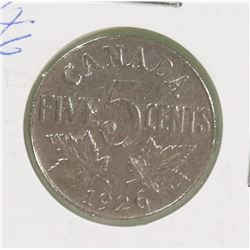 1926 CANADIAN KEY DATE GV 5 CENT COIN