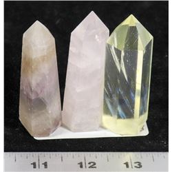 GROUP OF 3 SINGLE POINT HEALING CRYSTALS