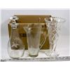 Image 1 : BOX OF GLASS CRYSTAL DECANTER, PITCHER AND VASE