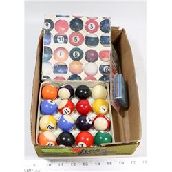 SET OF 16 VINTAGE MINI POOL BILLIARD BALLS WITH