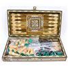 Image 2 : CHESS AND BACKGAMMON SET, WITH MOTHER OF  PEARL