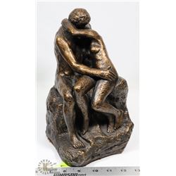 VINTAGE NUDE LOVERS KISSING SCULPTURE STATUE 10 X