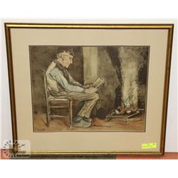 REPLICA VINCENT VAN GOGH FARMER READING BY THE