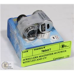 JEWELLERS MAGNIFIER 60 POWER WITH LED AND UV