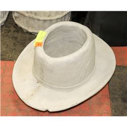 CONCRETE HAT PLANTER CHIPPED