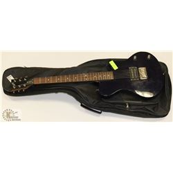 FIRST ACT ELECTRIC BLACK GUITAR WITH SOFT CASE.