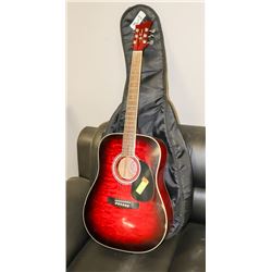 JAY TURSER ACOUSTIC RED GUITAR WITH SOFT CASE