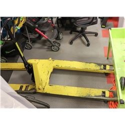 YELLOW PALLET JACK 5500LBS, 7 DAY WARRANTY