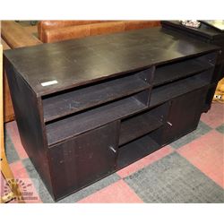 SOLID WOOD ESPRESSO TV/MEDIA STAND W/