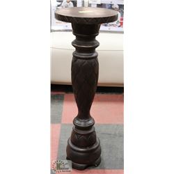 WOOD CARVED PLANT STAND 32" H