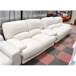CREAM LEATHERETTE RECLINER 64" LOVE SEAT & 85"