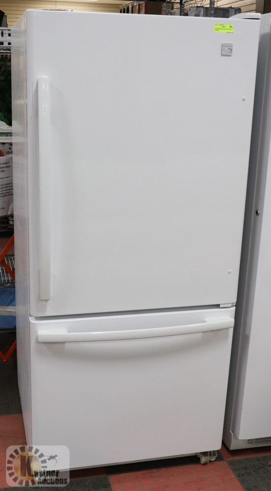 KENMORE WHITE BOTTOM MOUNT FRIDGE