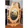 Image 1 : SOLID MAPLE WALL HANGING MIRROR WITH SHELF.