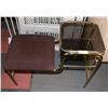 Image 1 : BRASS & GLASS PHONE TABLE WITH PADDED SEAT,