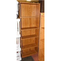 5-SHELF WOOD GRAIN BOOK CASE