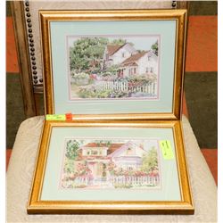 LOT OF 2 FRAMED CROSS STITCH PIECES