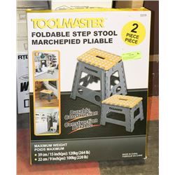 NEW TOOLMASTER 2 PIECE FOLDABLE STEPSTOOL