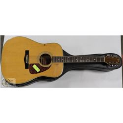 FENDER 250 NATURAL GUITAR WITH HARD CASE.