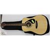 Image 1 : YAMAHA 325D NATURAL GUITAR WITH SOFT CASE.