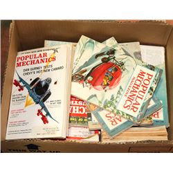 BOX OF VINTAGE POPULAR MECHANICS MAGAZINES/