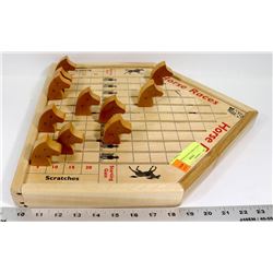 WOOD HORSE RACING BOARD GAME