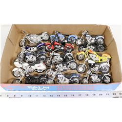 FLAT OF 15 DIECAST HARLEYS COLLECTORS
