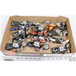 FLAT OF 14 DIECAST HARLEYS COLLECTORS