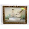 ANTIQUE CONVEX PICTURE AND FRAME CURVED GLASS