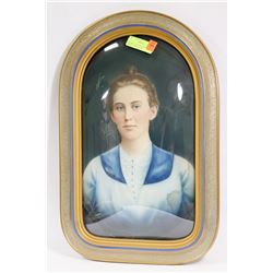 ANTIQUE CONVEX PICTURE AND FRAME CURVED GLASS