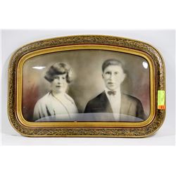 ANTIQUE CONVEX PICTURE AND FRAME CURVED GLASS