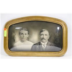 ANTIQUE CONVEX PICTURE AND FRAME CURVED GLASS