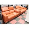 Image 1 : NEW DARK ORANGE GENUINE LEATHER ELECTRIC RECLINING