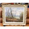 Image 1 : ESTATE FRAMED FOREST SCENE OIL ON CANVAS, FRAMED.