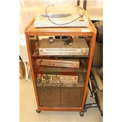 STEREO HITACHI WITH CABINET AND TURNTABLE