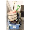 Image 1 : TOTE OF ASSORTED GARDENING EQUIPMENT