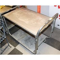 STAINLESS STEEL PRODUCE CART ON CASTERS