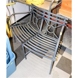 CURVED METAL GARDEN BENCH
