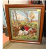Image 1 : ESTATE FRAMED NEEDLE POINT HORSE PICTURE.